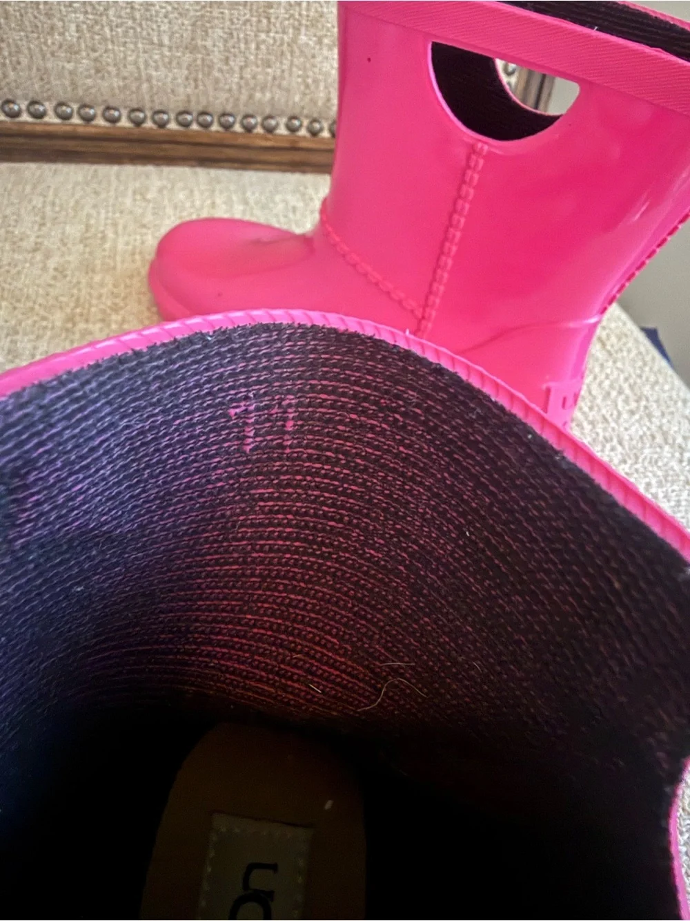Girls UGG Kids Hot Pink Waterproof Rubber Rain Boots size toddler 11